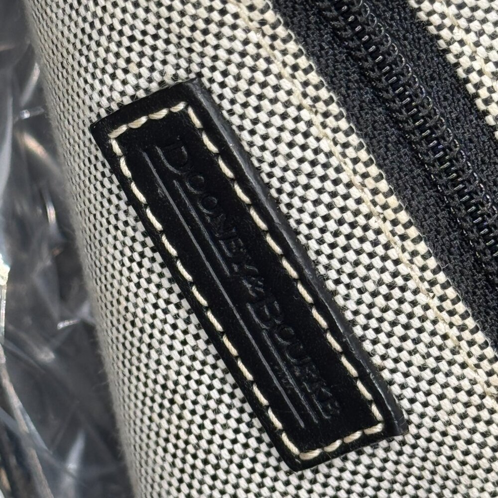 ! Vintage Dooney & Bourke Signature Logo Double Pocket Gray & Black Tote Bag ! - Picture 6 of 7